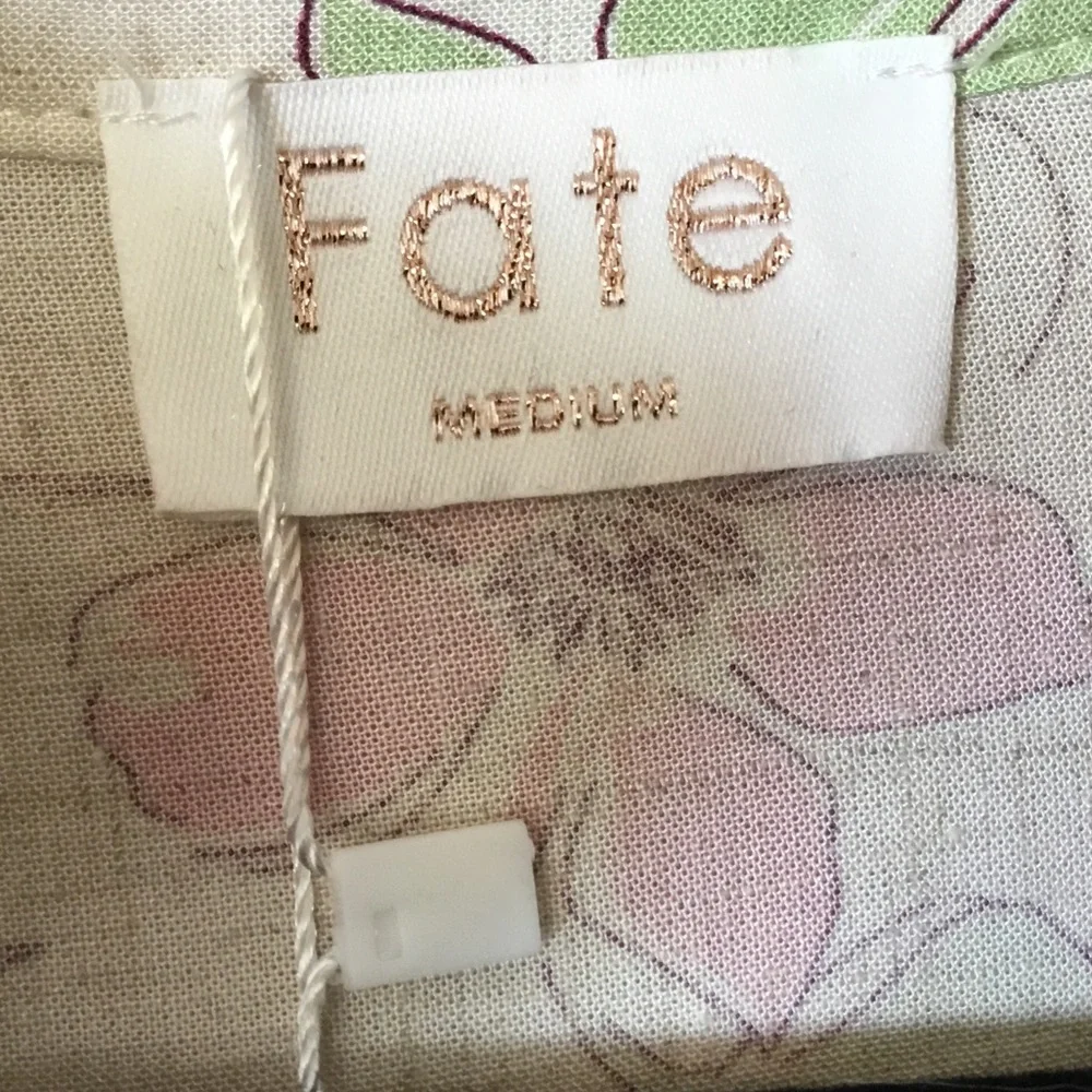 Fate NWT White with Pink & Green Flowers Waist Tie Romper - Size M